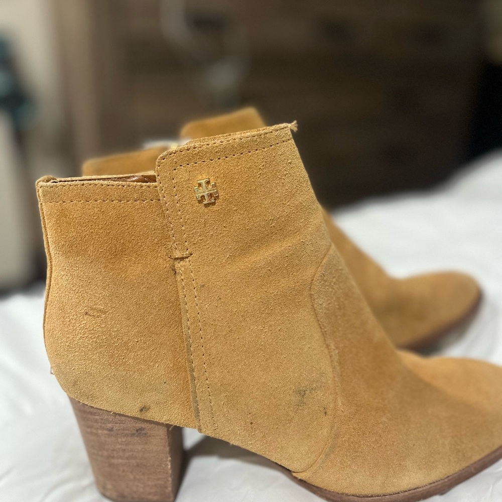 Tory Burch Tan Suede Ankle Boots